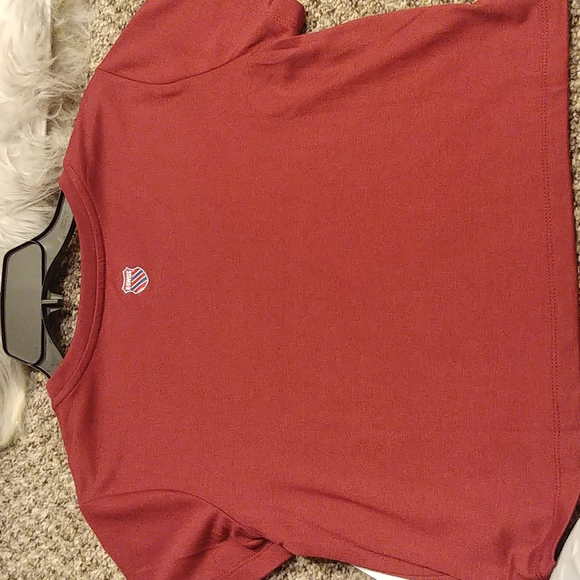 Maroon and white short sleeve crop top - Picture 9 of 13